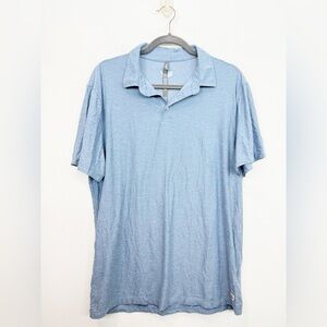 Vuori Strato Tech Polo Chambray Heather Short Sleeve Size Large